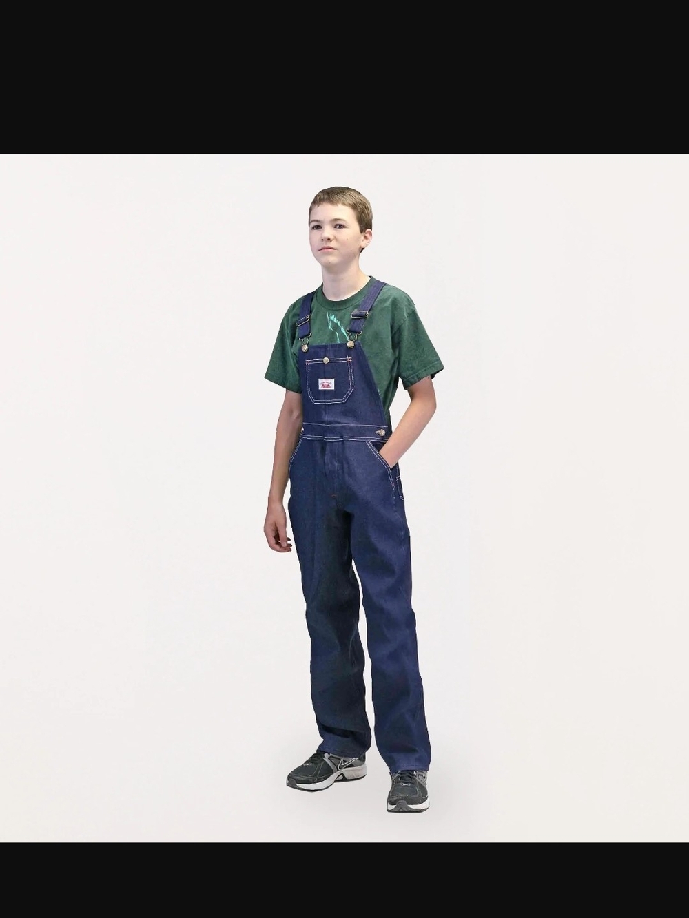Kids Dark Blue Denim Bootcut Bib Overalls Sz 18 Kids
